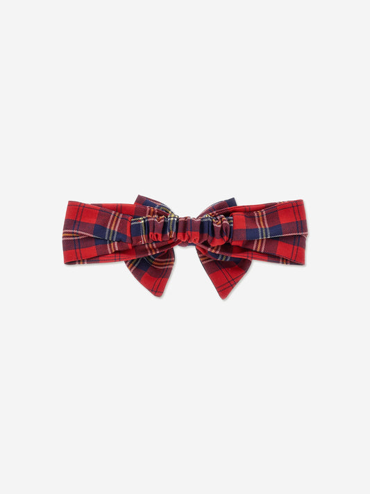 Monnalisa Baby Girls Tartan Bow Headband in Red