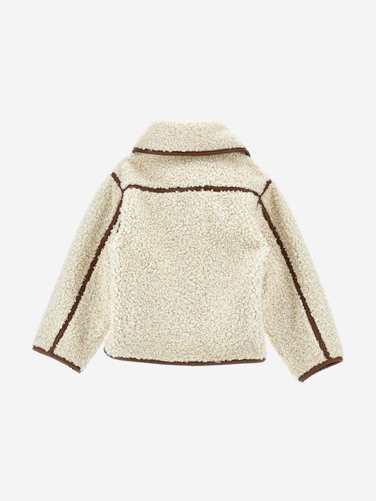 Monnalisa Girls Teddy Fleece Coat in Beige