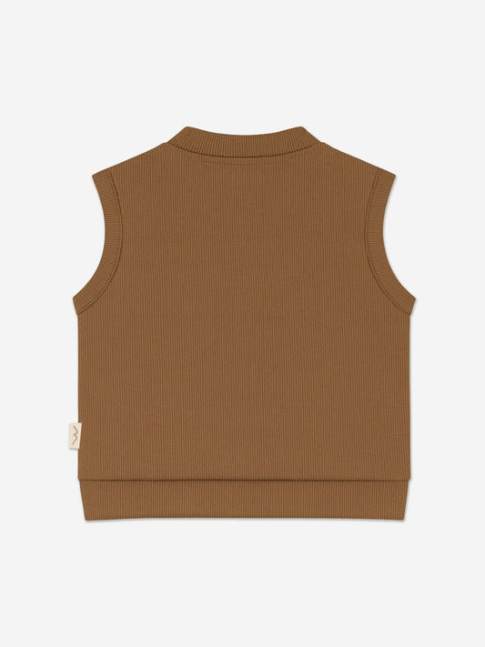 Mininio Baby Organic Cotton Vest in Brown