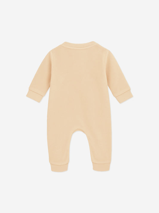 Mininio Baby Cotton Fleece Romper in Beige