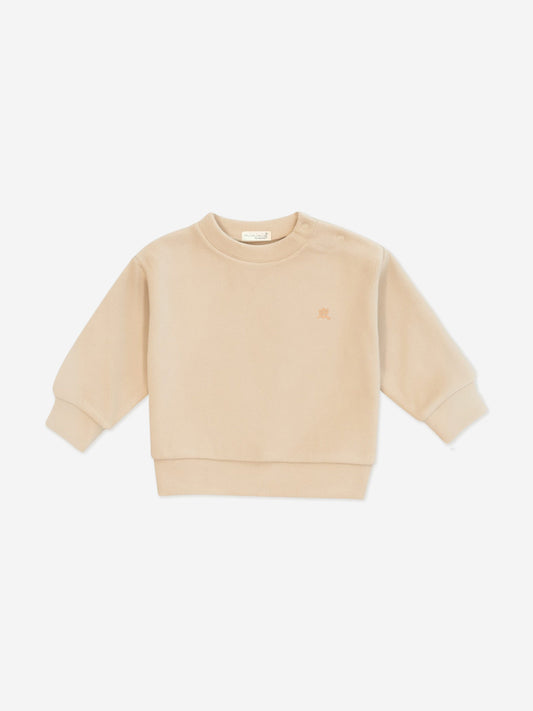 Mininio Baby Cotton Fleece Tracksuit in Beige