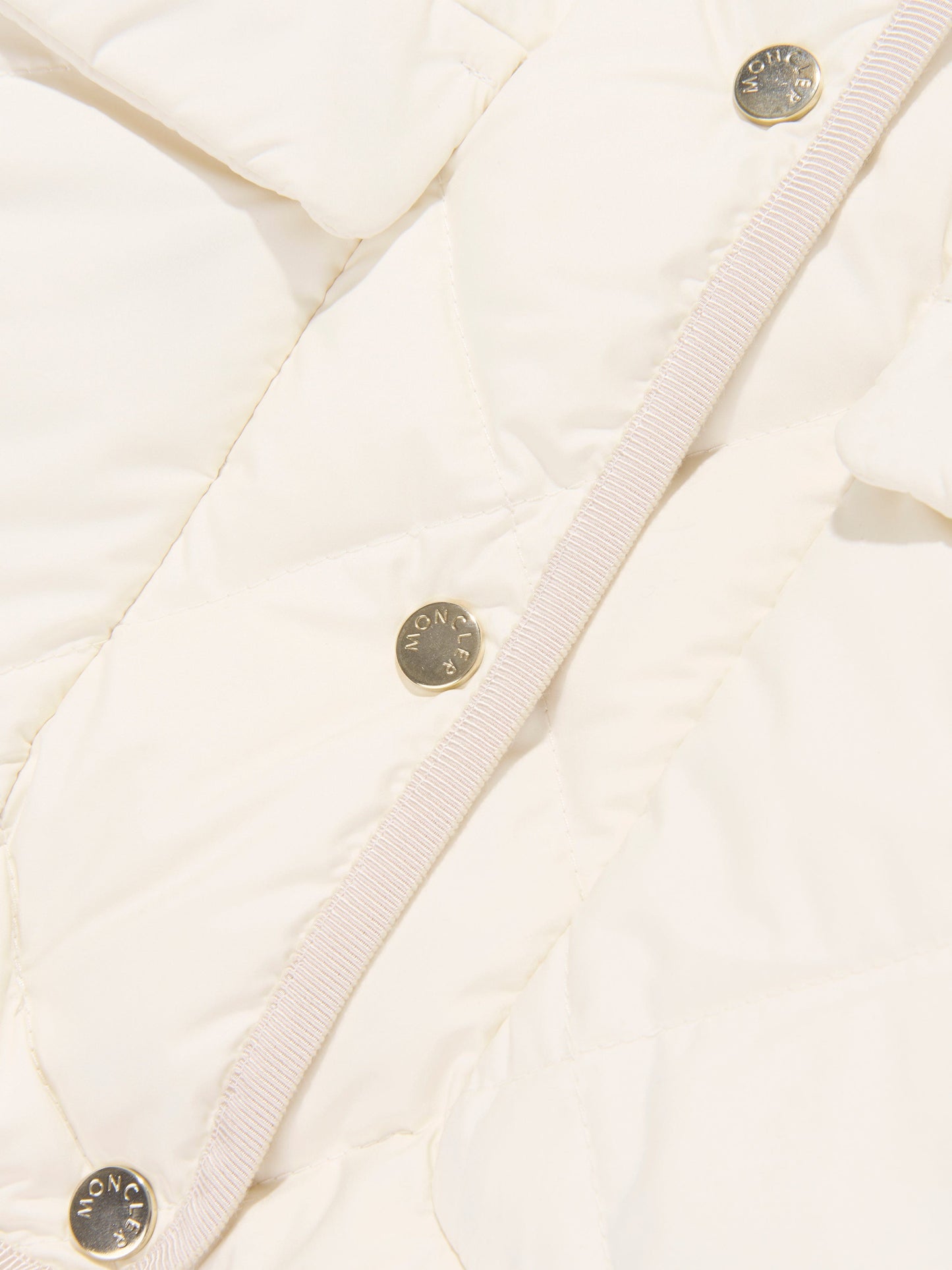 Moncler Enfant Girls Down Quilted Ursella Jacket in Ivory