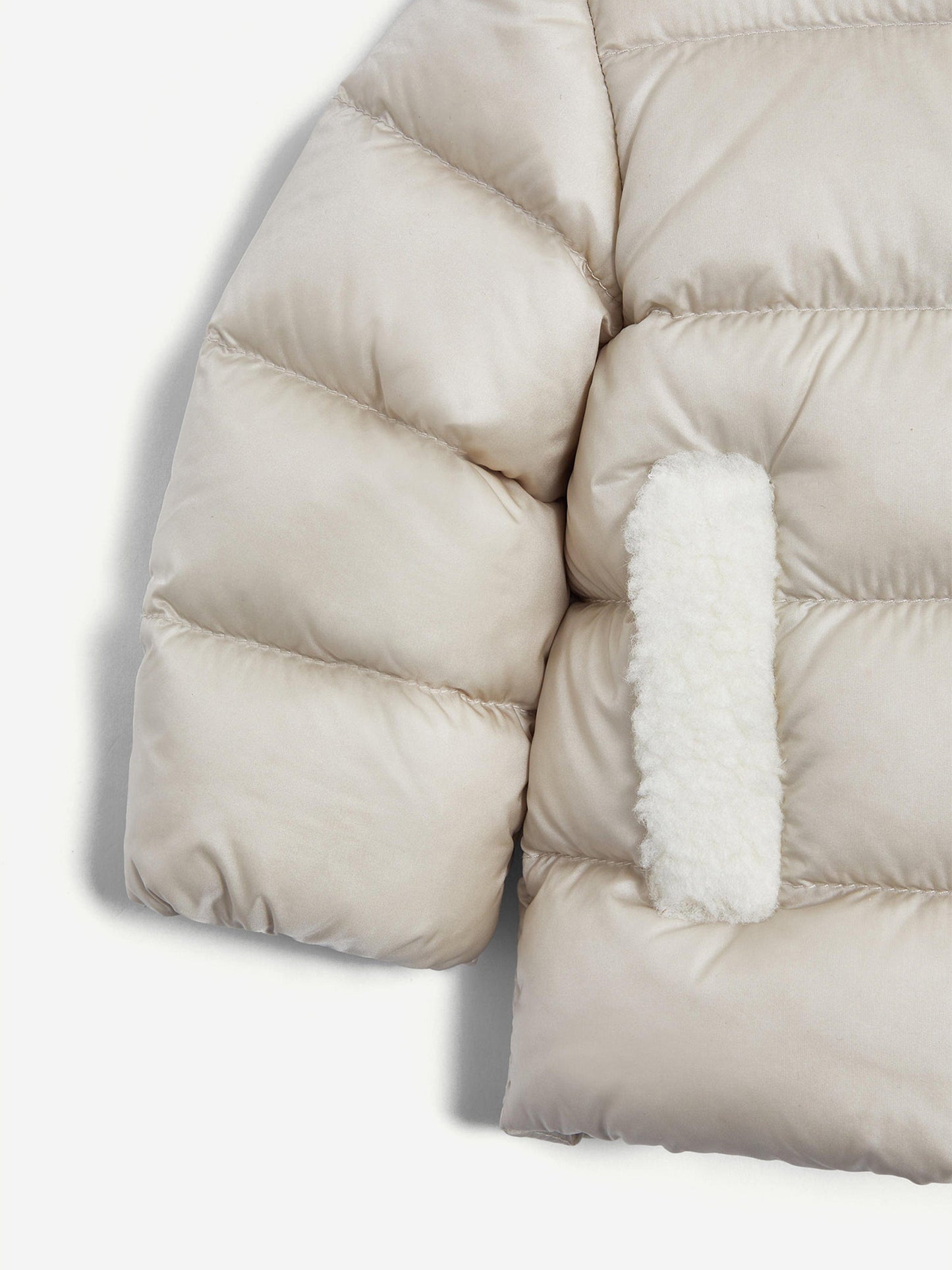 Moncler Enfant Baby Down Padded Borgan Jacket in Beige