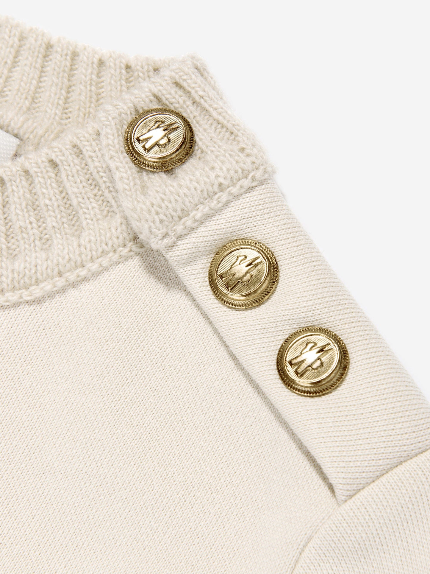 Moncler Enfant Girls Branded Sweater Dress in Ivory