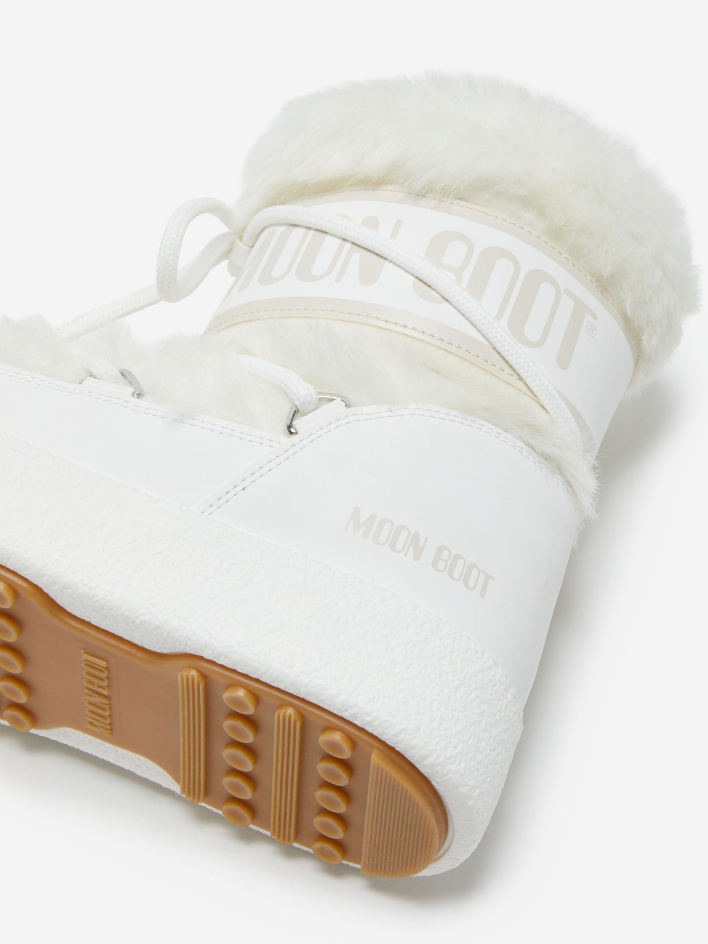 Moon Boot Girls Ltrack Faux Fur Boots in White