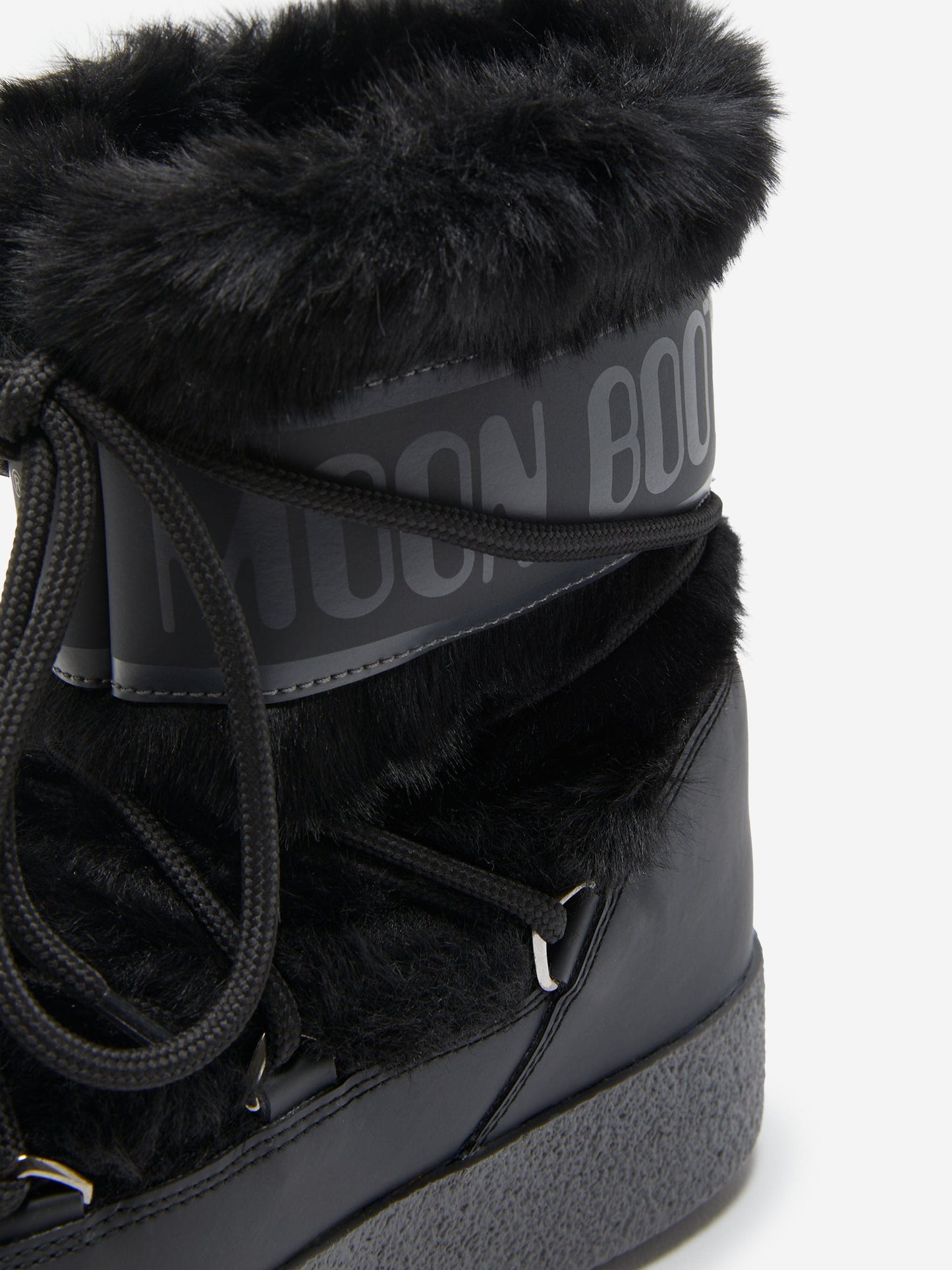 Moon Boot Girls Ltrack Faux Fur Boots in Black