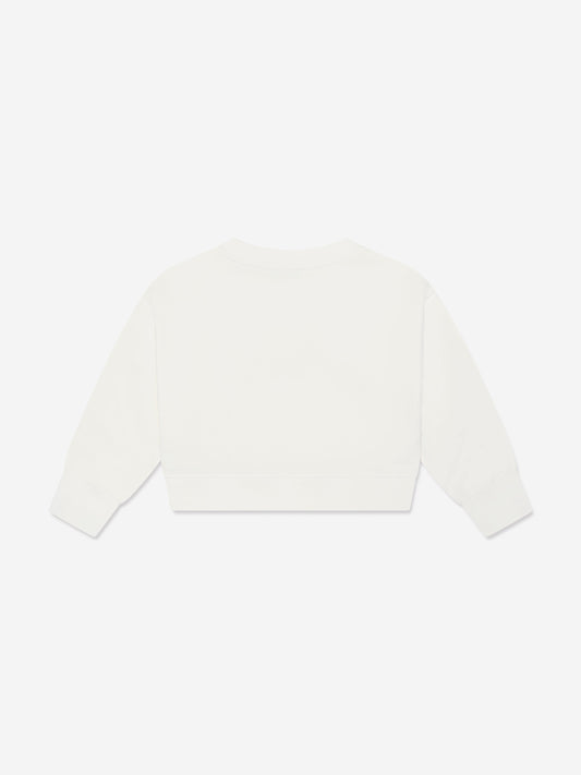 Moschino Girls Teddy Bear Sweatshirt in Ivory