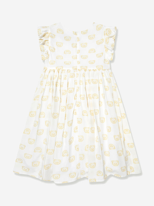 Moschino Girls Teddy Head Dress in Yellow