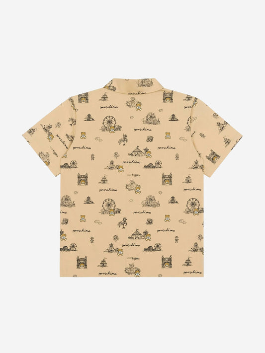 Moschino Boys Circus Print Shirt in Beige