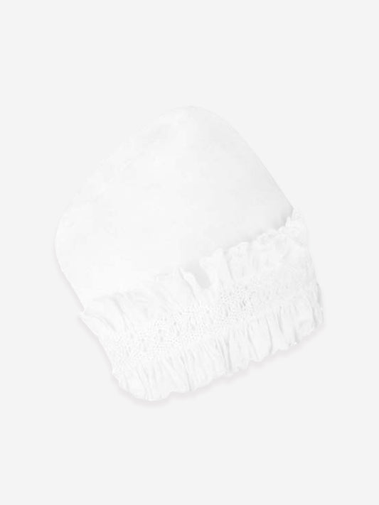 Sarah Louise Baby Girls Cotton Bonnet in White
