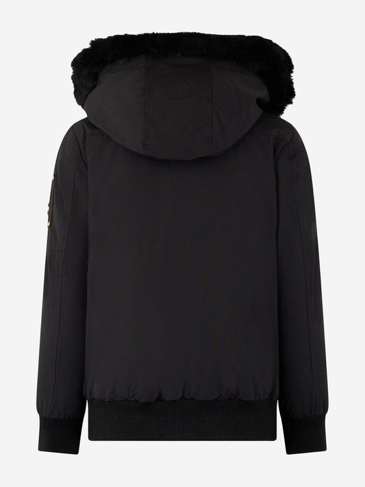 Moose Knuckles Kids Down Padded Bomber Jacket in Black