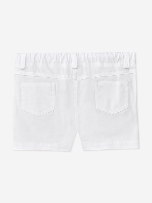Paz Rodriguez Boys Cotton Shorts in White