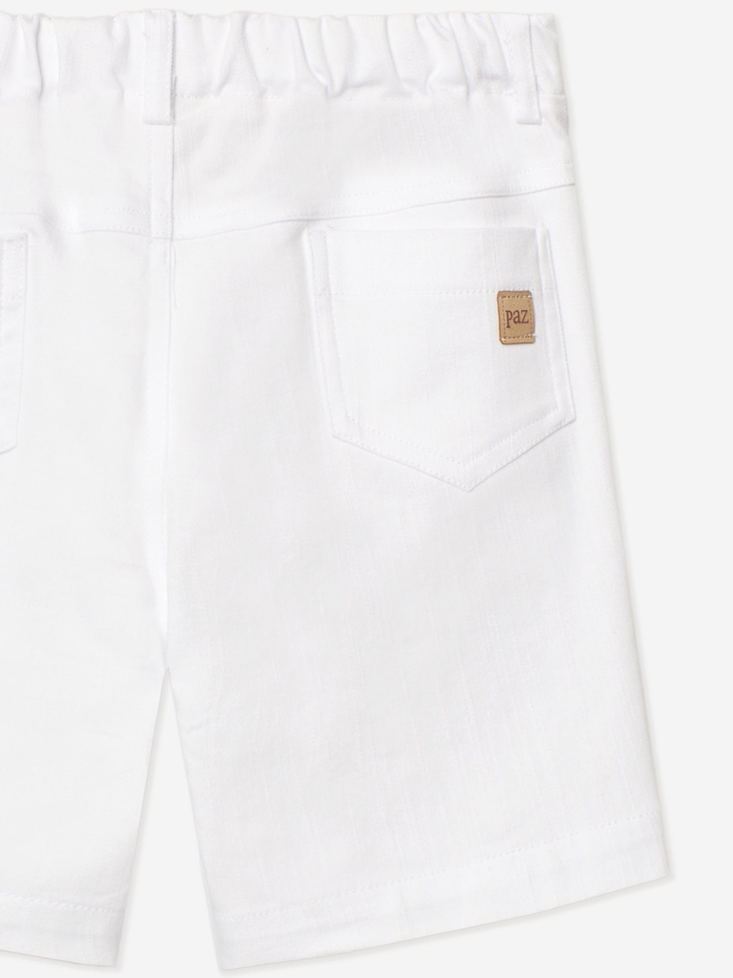Paz Rodriguez Boys Cotton Shorts in White