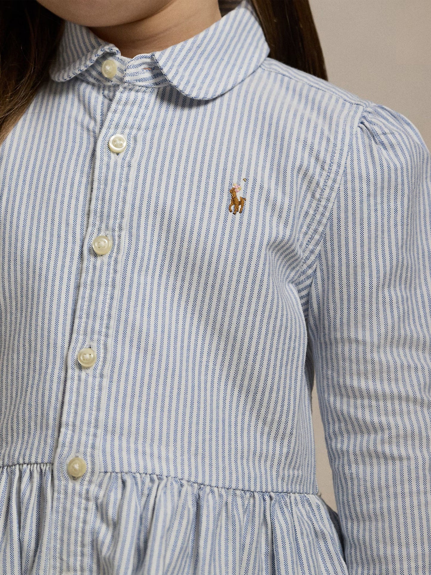 Ralph Lauren Girls Classic Oxford Shirt Dress in Blue