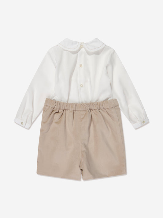 Sarah Louise Baby Boys 2 Piece Set in Beige