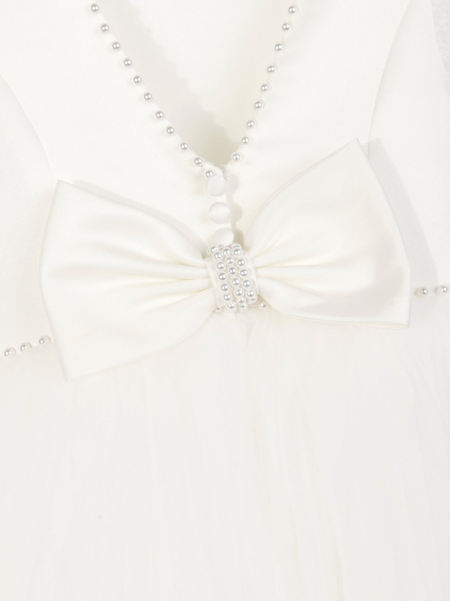 Sarah Louise Girls Ceremonial Ballerina Length Dress in Ivory