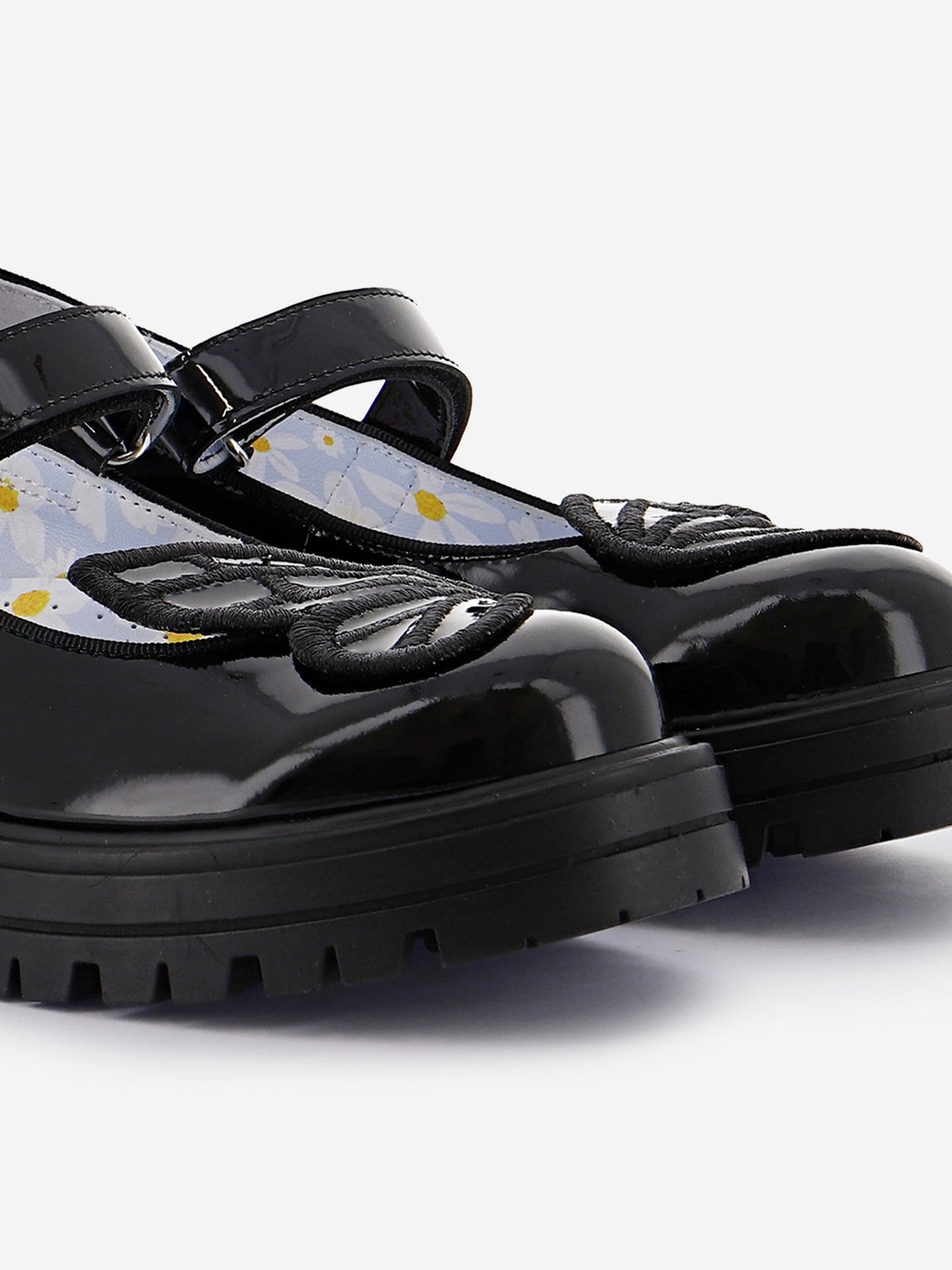 Sophia Webster Girls Butterfly Mary Jane Flat in Black