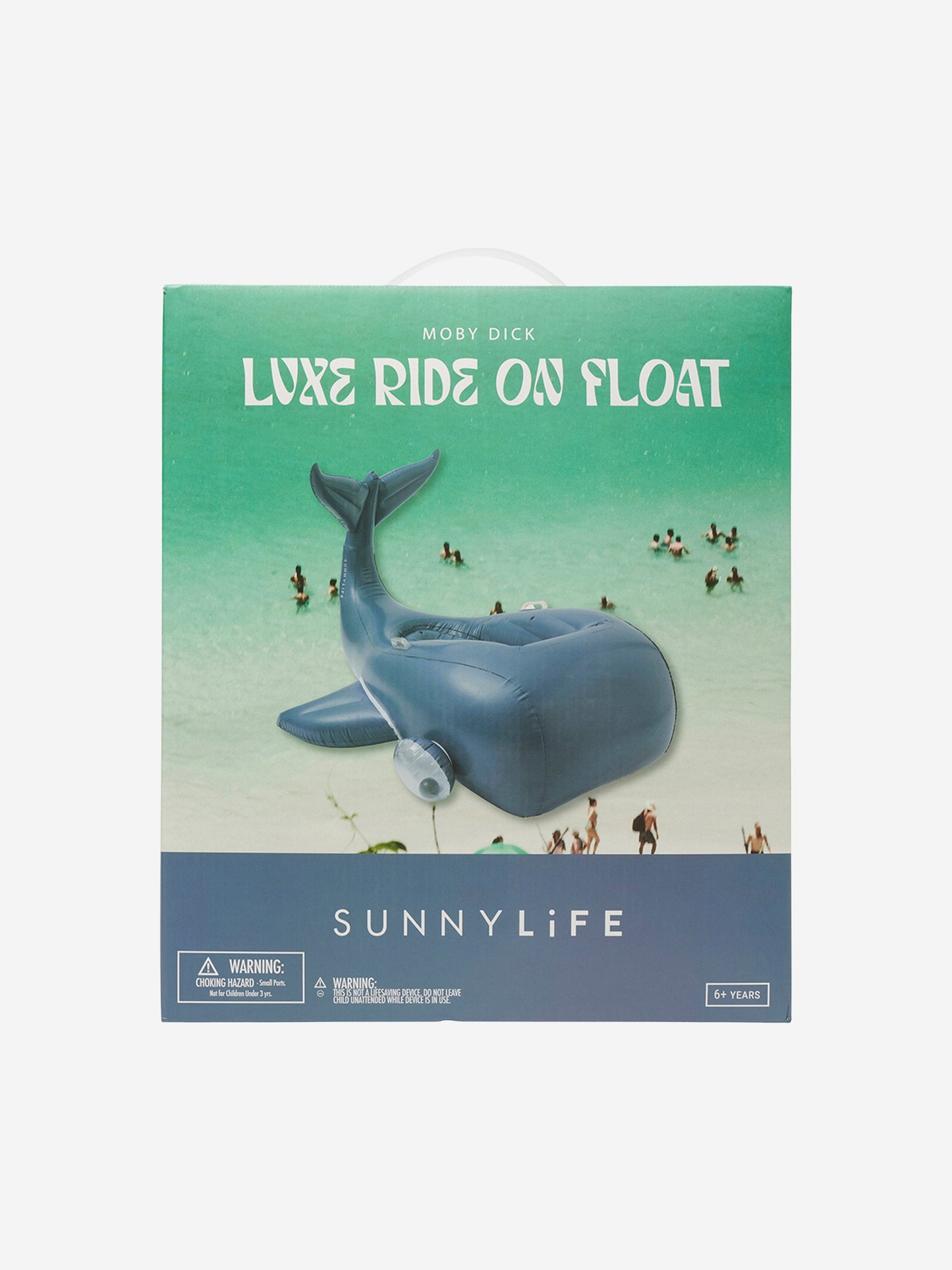 Sunnylife Kids Moby Dick Luxe Ride-On Float in Navy (142cm)