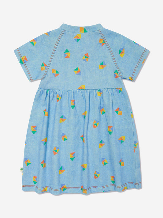 The Bonnie Mob Girls Mermaid Beach Denim Pocket Dress in Blue