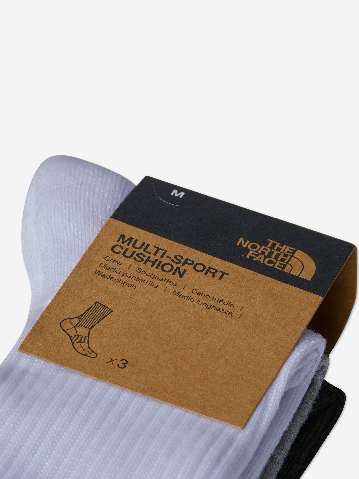 The North Face Kids Multi Sport Cush Crew Socks Set (3 Pack) in Black