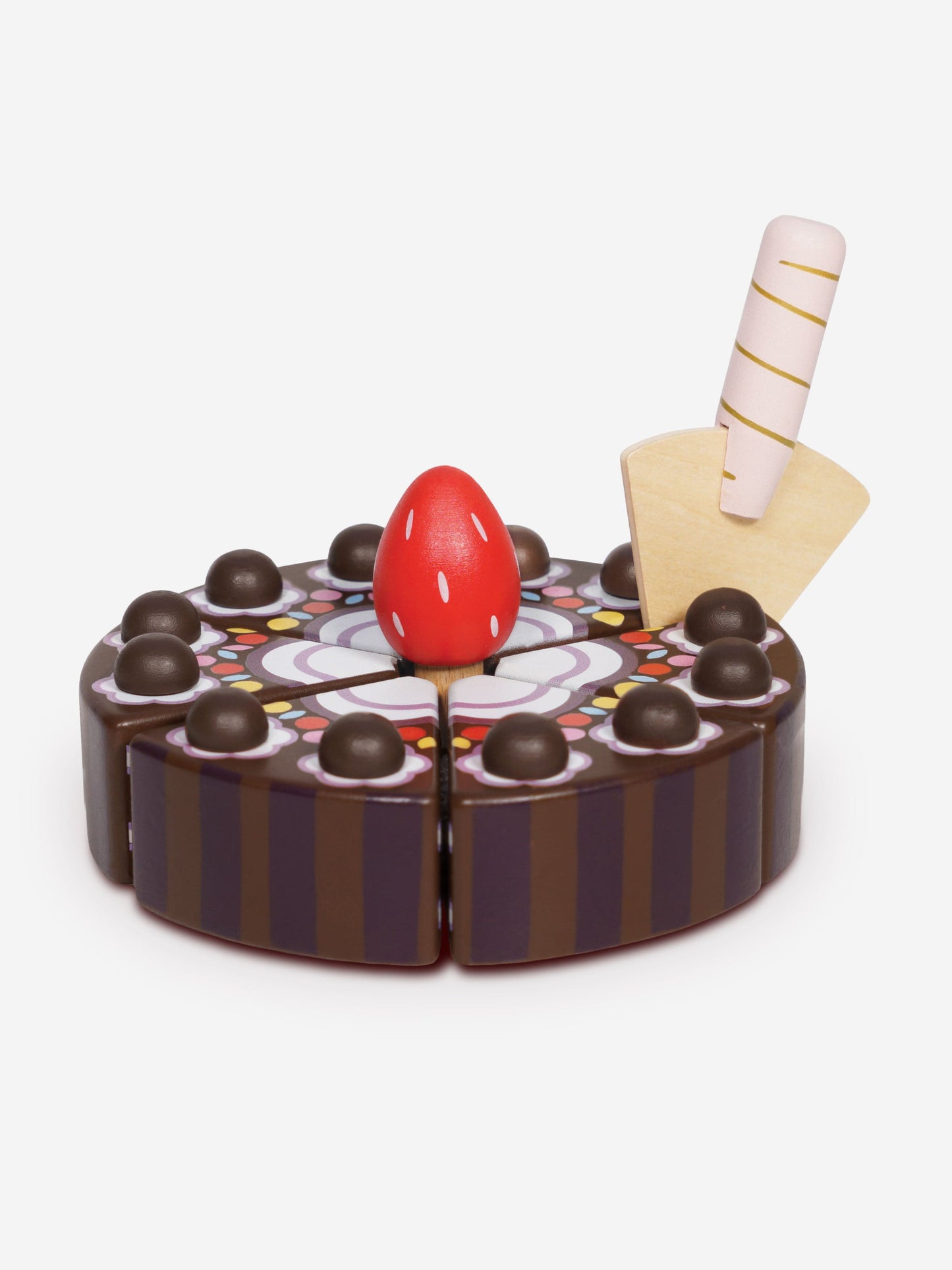Le Toy Van Chocolate Gateau Sliceable Cake-8 Piece (W:13 x D:13 x H:19cm)