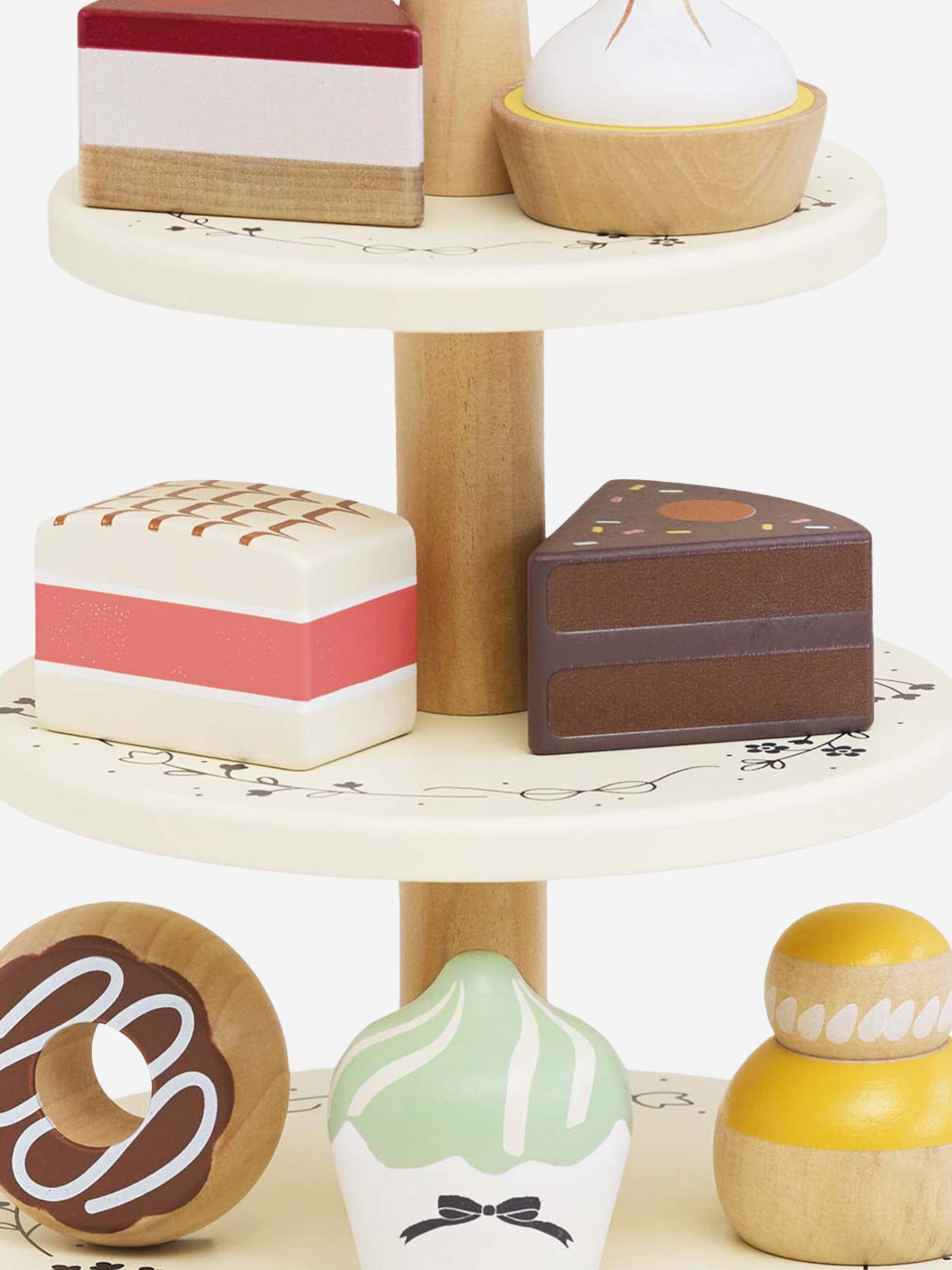 Le Toy Van Three Tier Patisserie Cake Stand-8 Piece ( W:17.5 x D:17.5 x H:25cm)