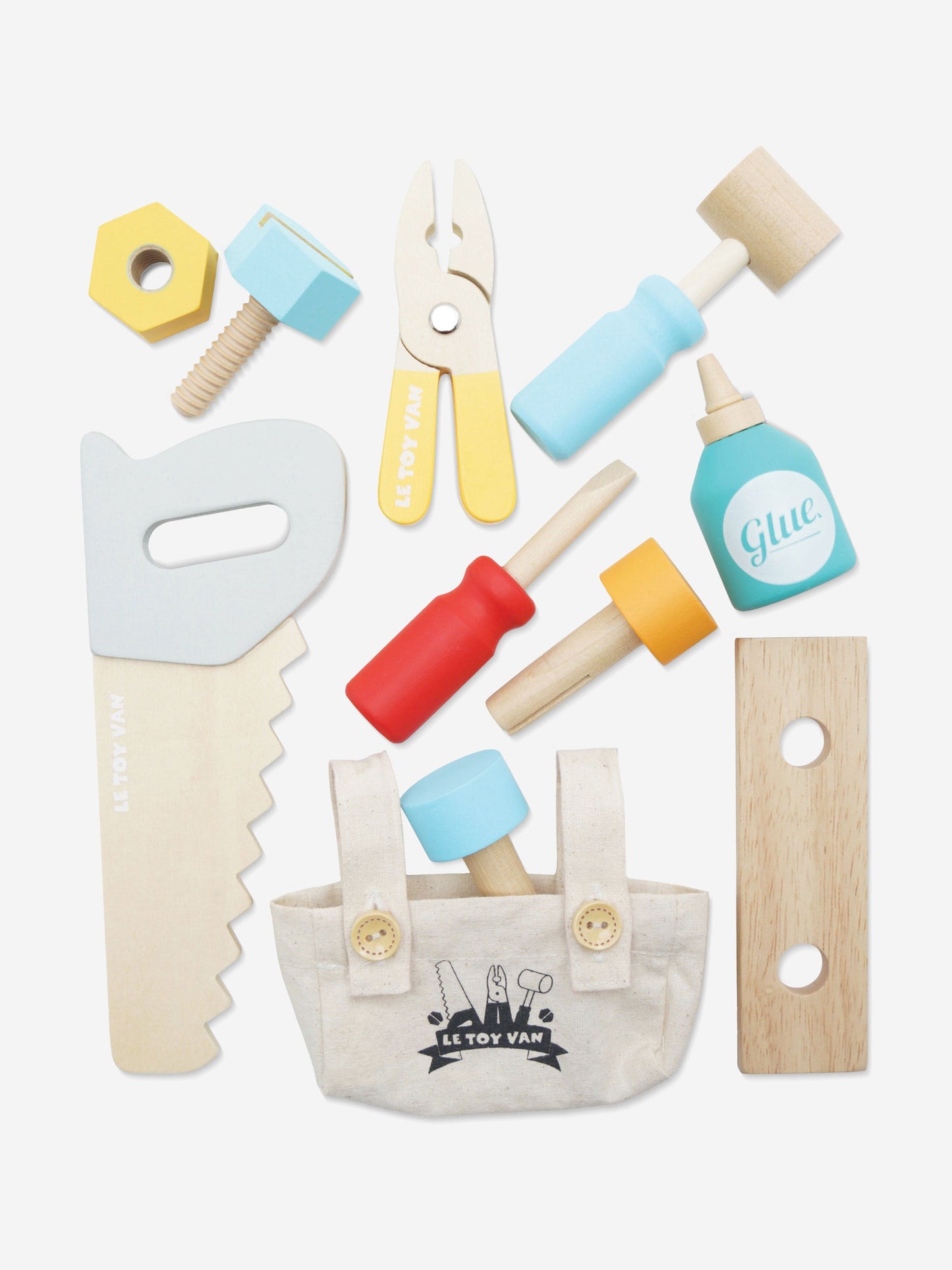Le Toy Van Tool Box & Wooden Tools-11 Accessories (W:216 D:135 H:155mm)