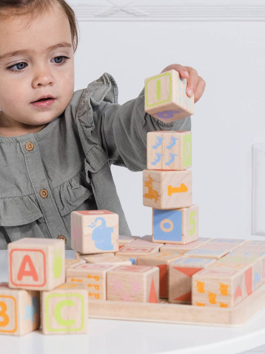 Le Toy Van ABC Learning Blocks-30 Piece (W:27 x H:23 x 4.3cm)