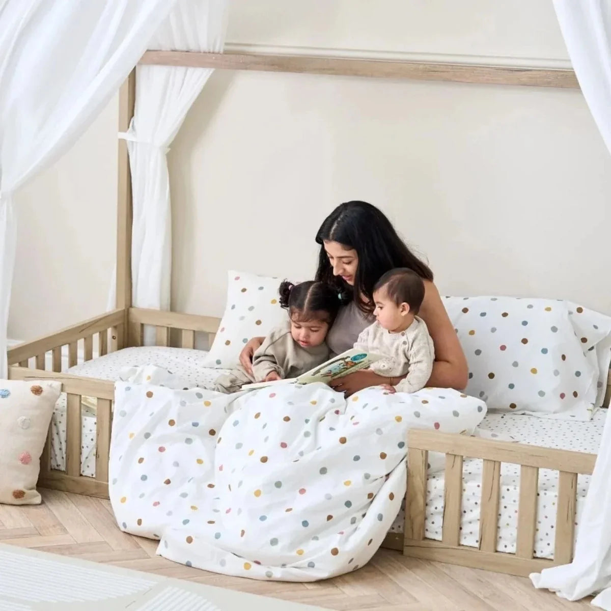 Tutti Bambini Grande Casa Montessori Toddler Floor Bed 90x200cm - Harvest Oak
