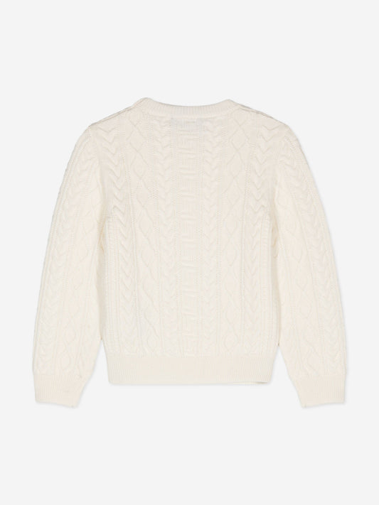 Versace Kids Cable Knit Jumper in Ivory