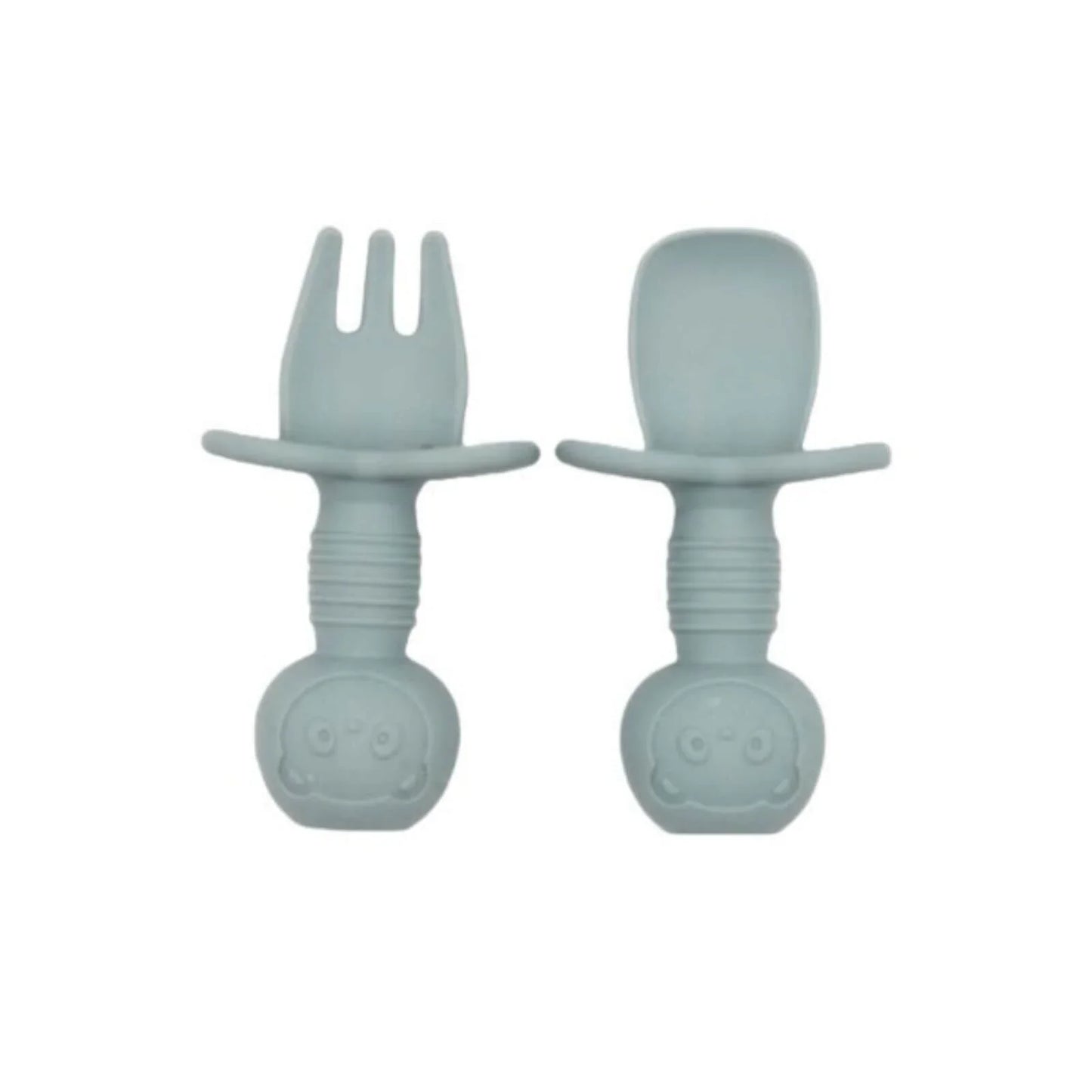 Ensemble de couverts d'apprentissage en silicone BLW Essentials - Bleu foncé