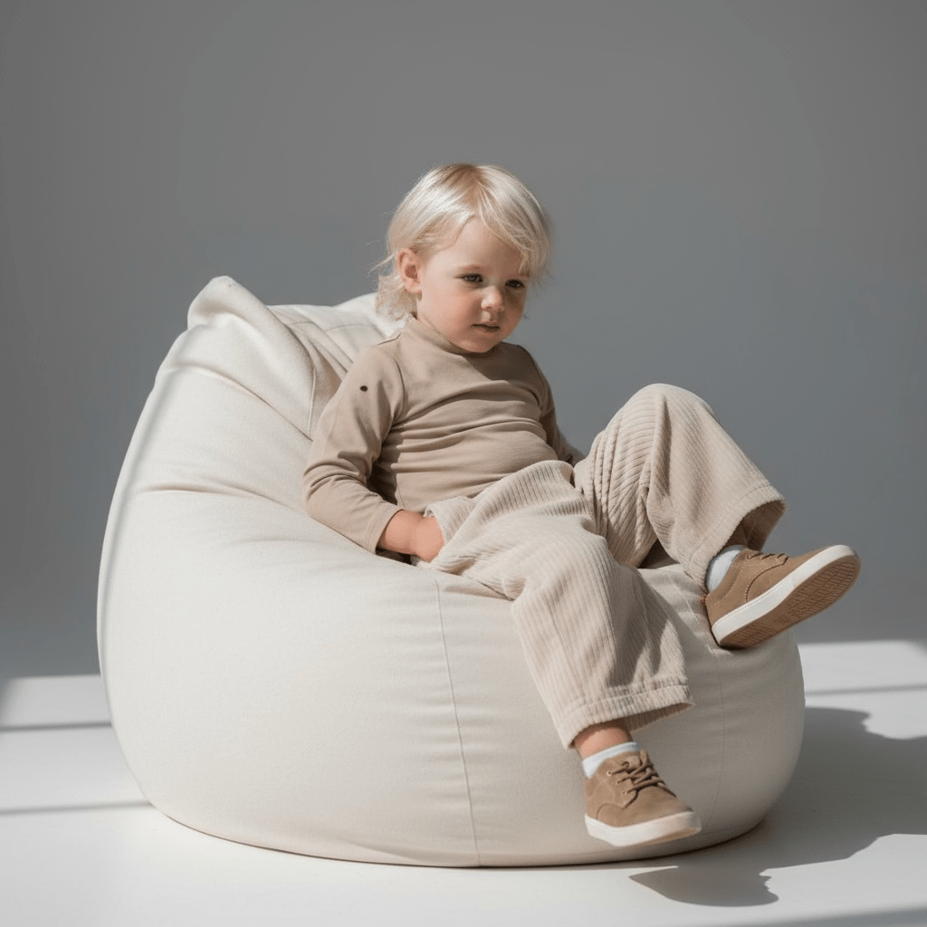 Beige Ribbed Trousers - The Little Hive