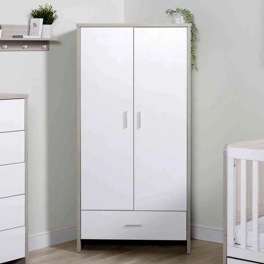 Ickle Bubba Pembrey Wardrobe - Ash Grey & White