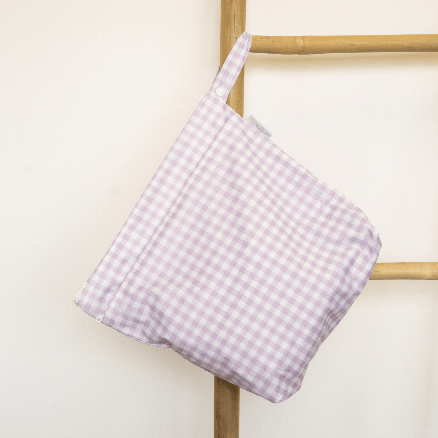 Grab & Go Nappy Wet Bags With Handle - Lilac Gingham