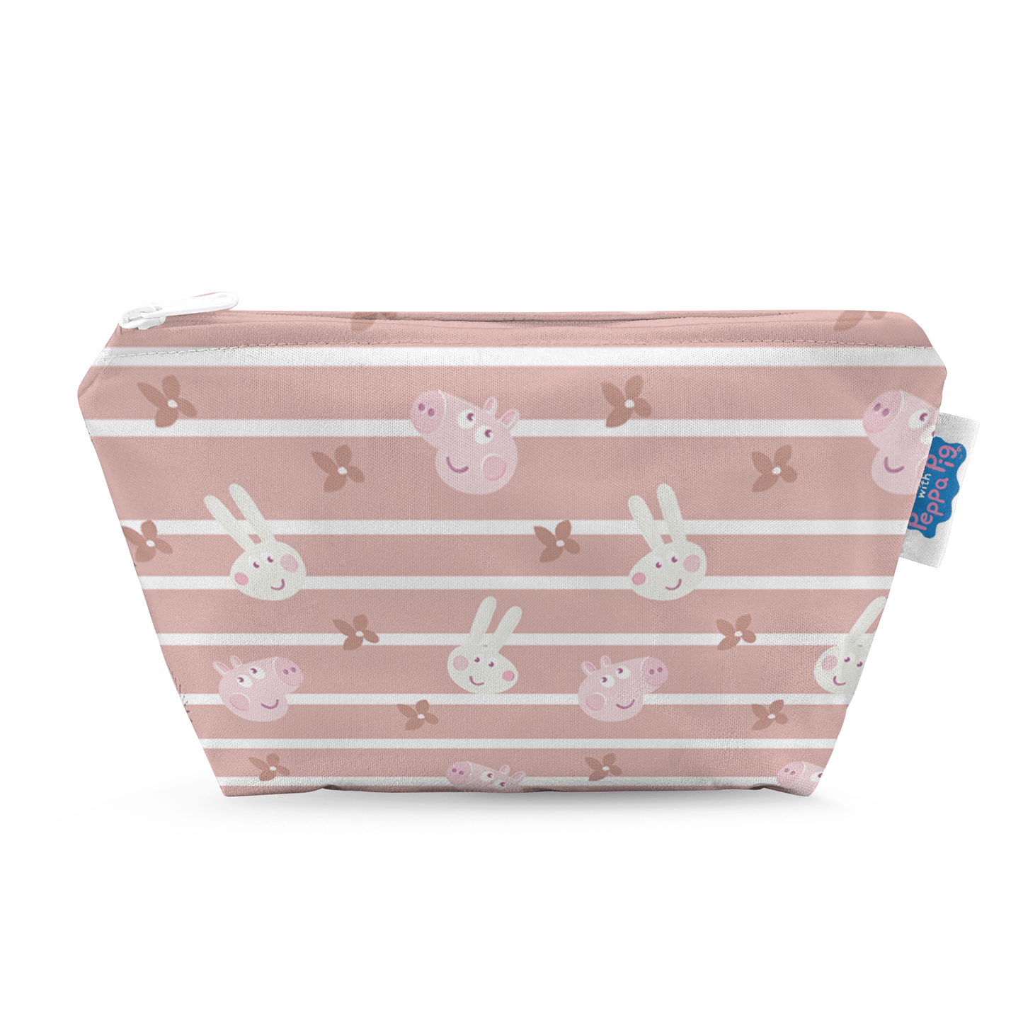 Peppa Pig Small Reusable Cloth Wipe Wet Bag - Blush Stripe