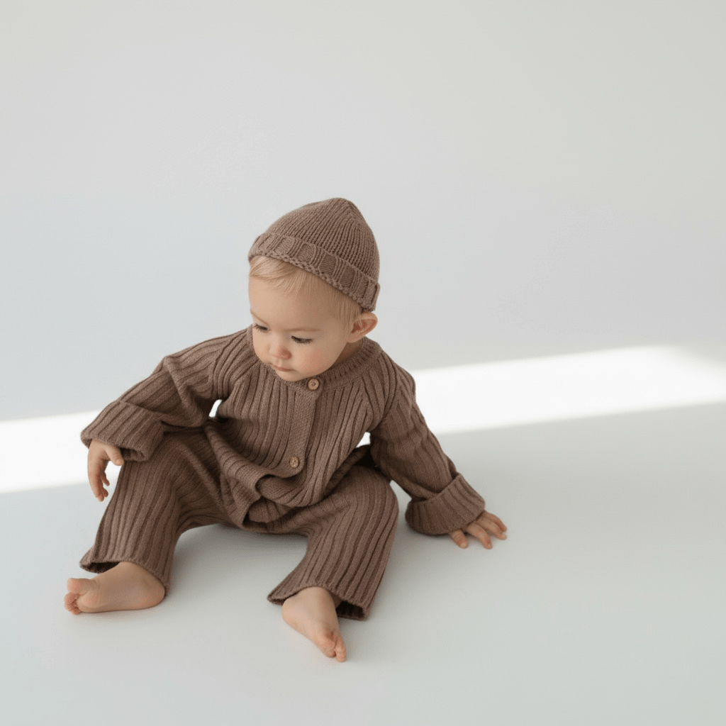 Ribbed Knit Button - Up Romper - The Little Hive