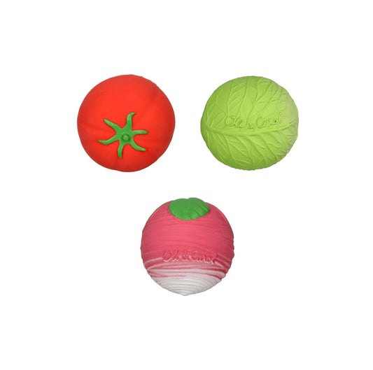 Salade de légumes avec balles sensorielles pour bébé Oli & Carol