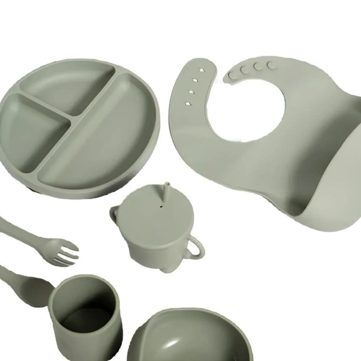 Ensemble d'alimentation en silicone BLW Essentials - Sauge