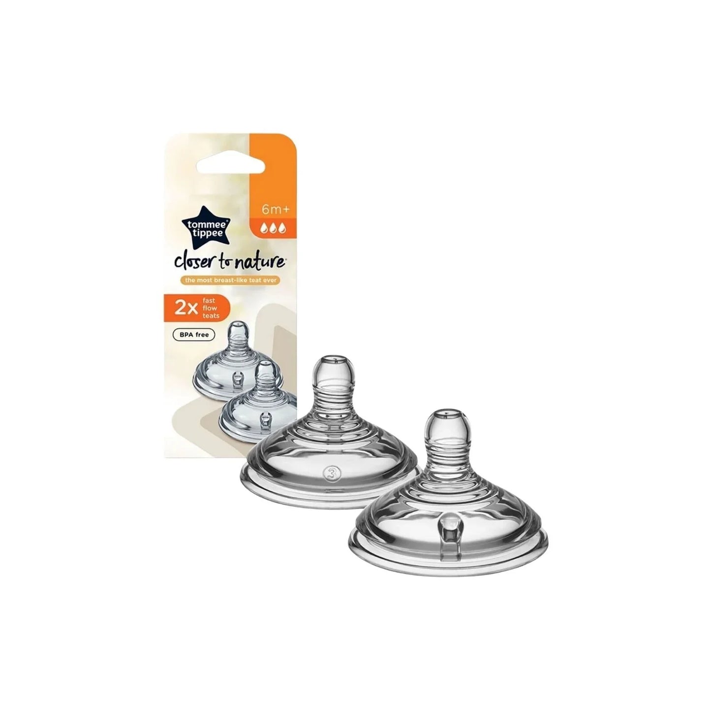Tétines Tommee Tippee Closer to Nature Débit Rapide 6+ mois, lot de 2