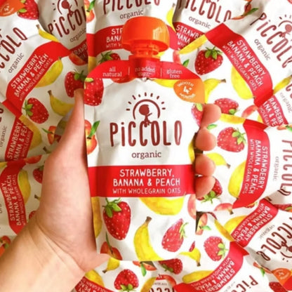 Piccolo Bio Fraise Banane &amp; Pêche 4+ mois 100g