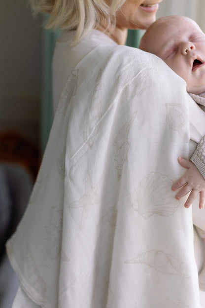 Seashell Large Swaddle Muslin