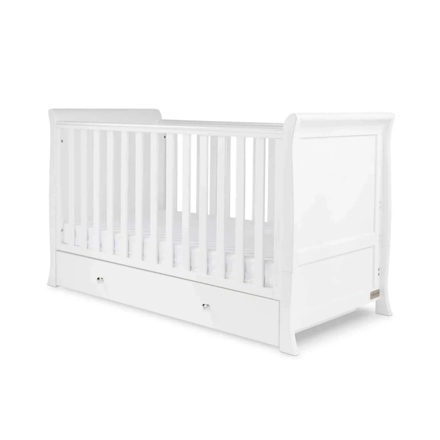 Ickle Bubba Snowdon Classic 2 Piece Furniture Set White - Premium Sprung Mattress