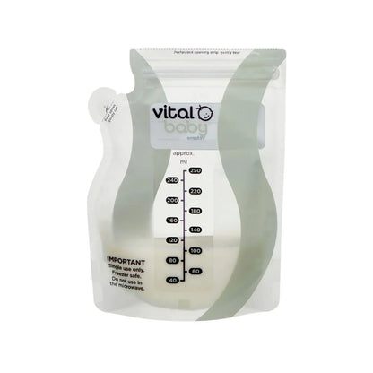 Sachets de conservation de lait maternel Vital Baby Nurture Easy Pour, lot de 30.