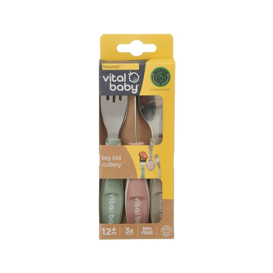 Lot de 3 couverts Vital Baby Nourish pour enfants - Naturels