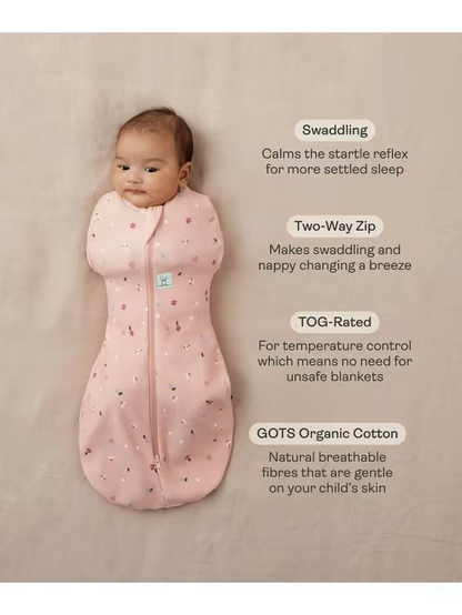 ergoPouch - Organic Winter Cocoon Swaddle Sleeping Bag - Hedgehog 2.5 TOG 3-6m