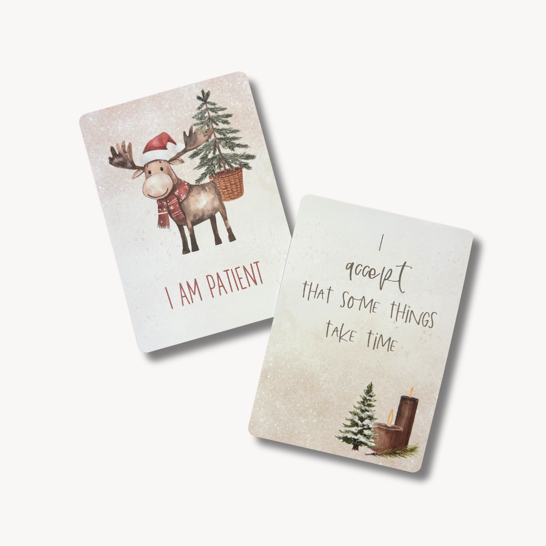Duo de cartes d'affirmation festive (adulte et enfant)