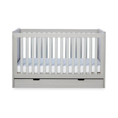 Ickle Bubba Pembrey Cot Bed & Under Drawer Ash Grey - Without Mattress