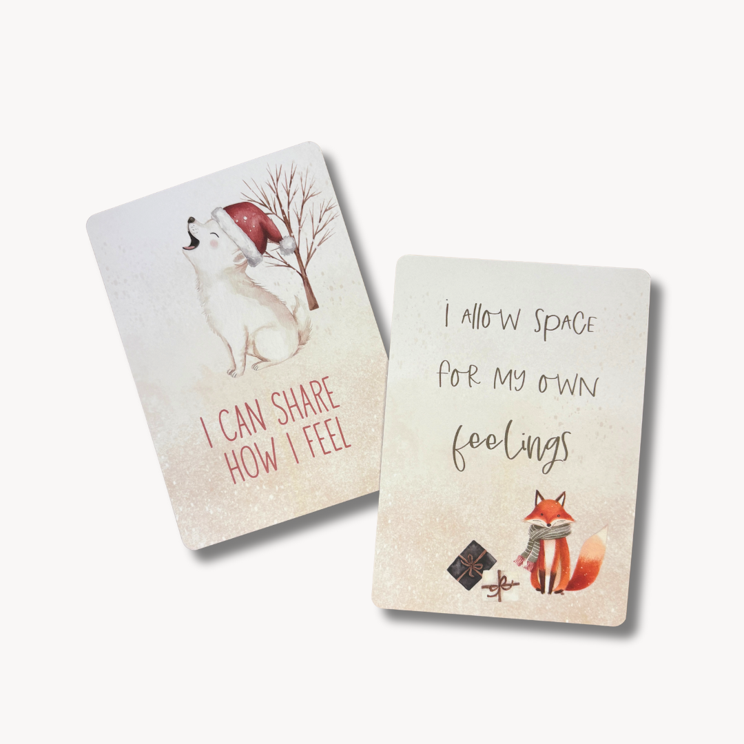 Duo de cartes d'affirmation festive (adulte et enfant)