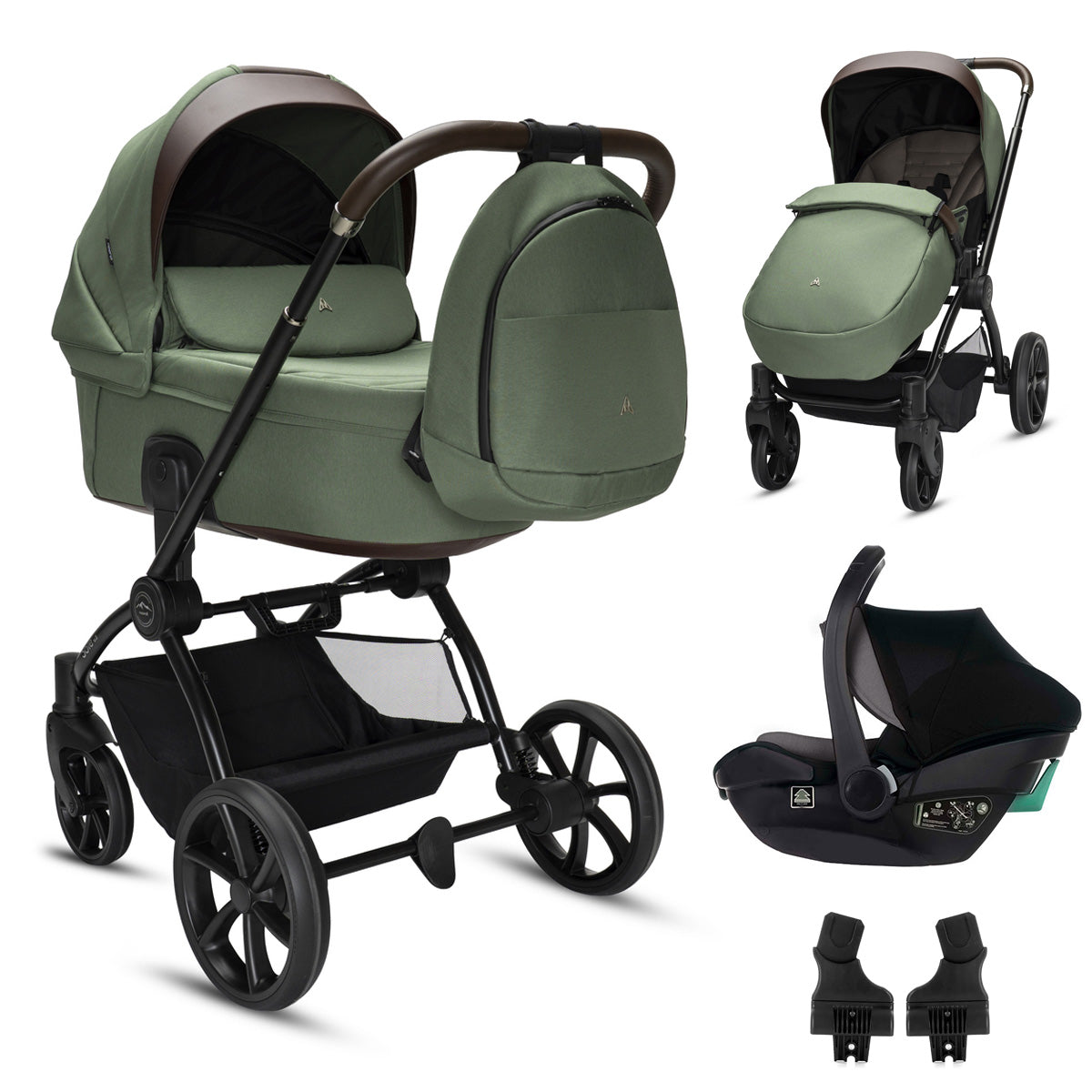 Noordi Sole V3 3in1 with Travel Carrier Car Seat, Woodland Green
