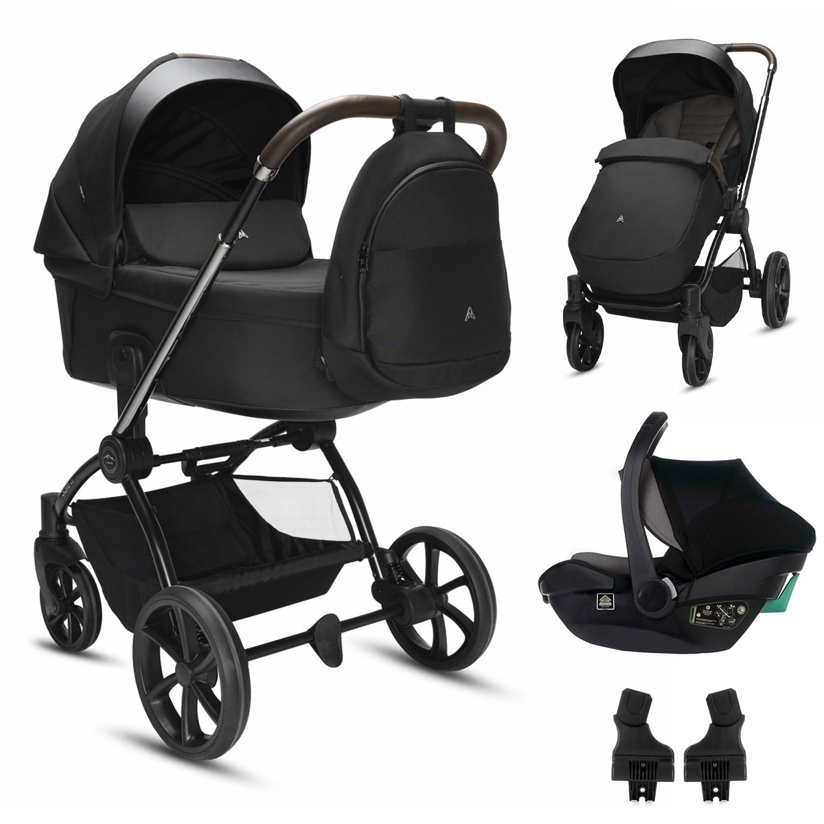 Noordi Sole V3 3in1 with Travel Carrier Car Seat, Slate Black